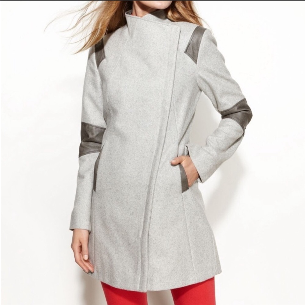 Calvin Klein Grey Wool w/Leather accents